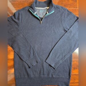 Robert Graham Navy Half-Zip Sweater